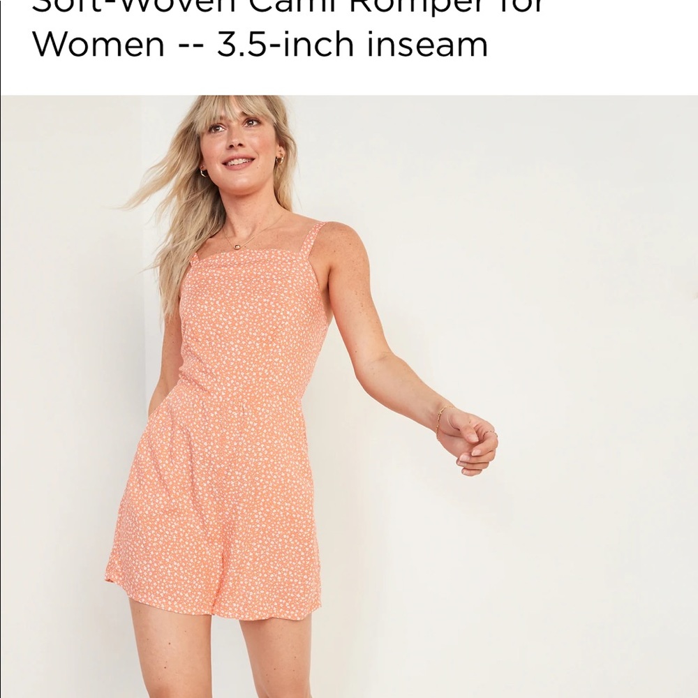 Old navy size M coral flower women’s cami romper